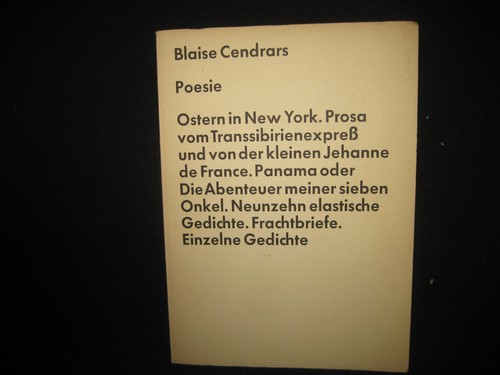 Blaise cendrars poesie - blaise,